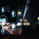 An HR manager using HR AI Copilots to analyze real-time employee performance data.