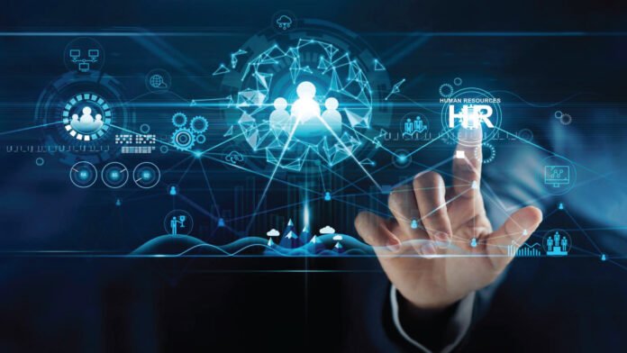 Augmented decision-making dashboard showing human-AI collaboration for corporate strategy.
